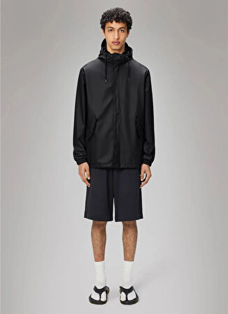 Rains Siyah Erkek Yağmurluk Fishtail Jacket W3