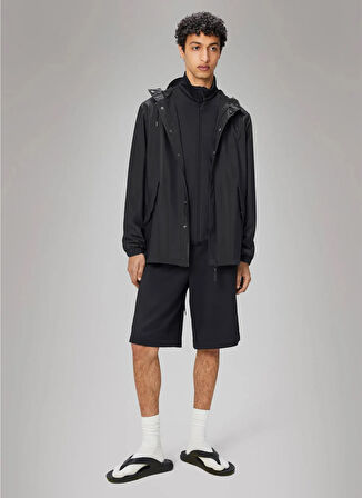 Rains Siyah Erkek Yağmurluk Fishtail Jacket W3