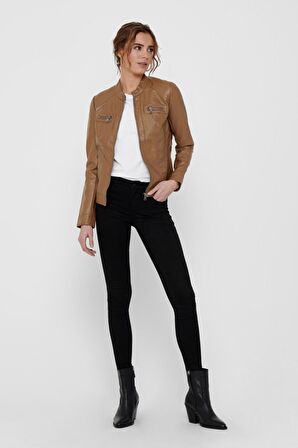 Only 15081400-22K Onlbandıt Faux Leather Bıker Otw Noos Kadın Piu Ceket