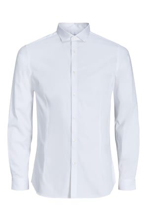 Jack & Jones Erkek Parma Premium Klasik Uzun Kollu Beyaz Gömlek-12097662