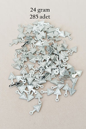 Oya Abiye Bileklik Kolye Pleksi Metalik Plastik Pul Gümüş Renk 24 gram 285 adet - BNC565