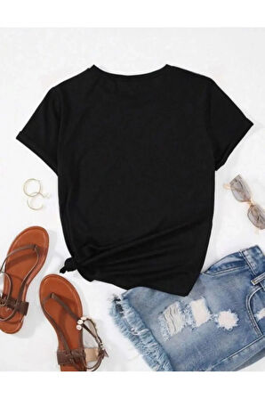 Unisex Pamuklu Choose Happy Kalp Ön Baskılı Tasarım Tshirt