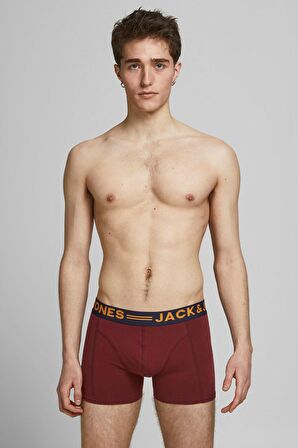 Jack & Jones Erkek Jaclıchfıeld Trunks 3 lü Boxer 63412113943 Bordo