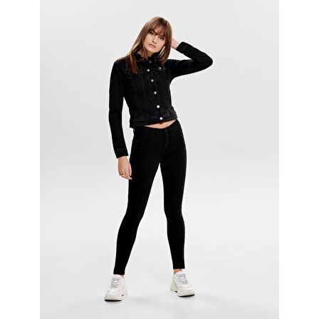 Only Slim Fit Dar Paça Siyah Kadın Pantolon 15126077