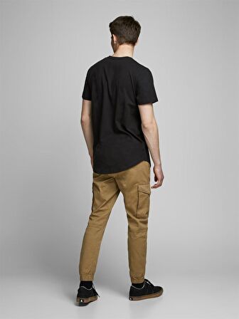 Jack & Jones 12113648_Jjenoa Tee Ss Crew Neck Bisiklet Yaka Regular Fit Baskılı Siyah Erkek T-Shirt