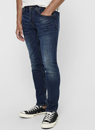 Only & Sons  Slim Fit Mavi Erkek Denim Pantolon 22005076_ONSWEFT MID BLUE 5076