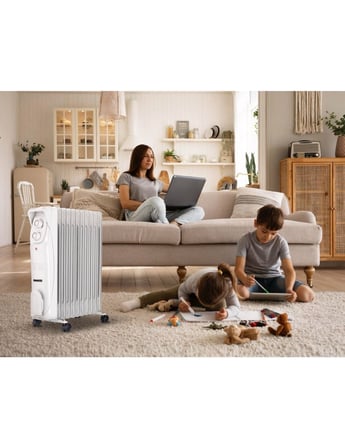 SÜSLER 13 Dilim Yağlı Radyatör SR-5713 2500 W Elektronik Termostatlı Zemin Tipi Beyaz