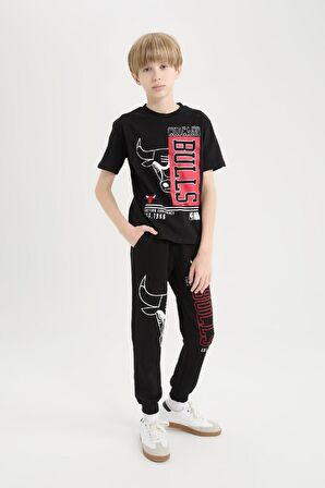 DeFacto Erkek Çocuk NBA Chicago Bulls Beli Paçası Lastikli Cepli Eşofman Altı D9557A825SPBK81