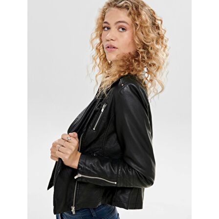 Only Deri Ceket Gemma Faux Biker 15153079-BLK