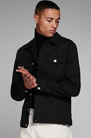 Jack & Jones Erkek Siyah Jean Kot Ceket - 12136319 