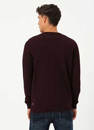 Jack & Jones 12137190 Basic Knit O Yaka Erkek Bordo Kazak