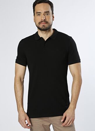 Jack & Jones Polo yaka Yaka Düz Siyah Erkek T-Shirt 12136516 JJEBASIC