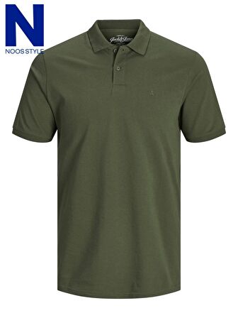 Jack & Jones Polo yaka Yaka Düz Haki Erkek T-Shirt