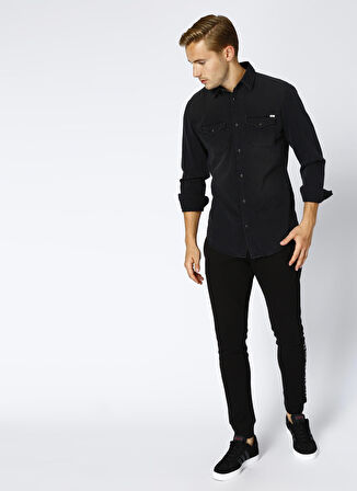 Jack & Jones Slim Fit Düz Siyah Erkek Gömlek 12138115