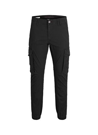 Jack & Jones Dar Paça Siyah Erkek Kargo Pantolon 12139912_JJIPAUL J