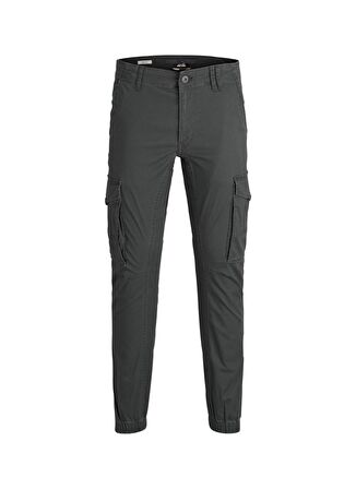 Jack & Jones 12140326_Jjipaul J Normal Bel Düz Koyu Gri Erkek Kargo Pantolon