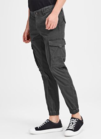 Jack & Jones 12140326_Jjipaul J Normal Bel Düz Koyu Gri Erkek Kargo Pantolon