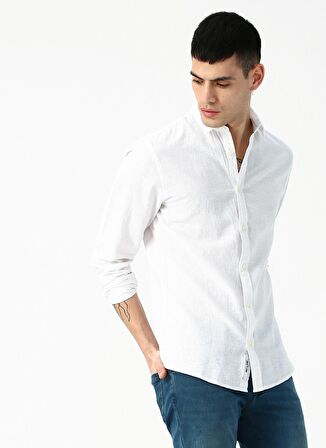 Only & Sons Beyaz Erkek Gömlek - 22012321 Onscaiden Ls Solid Linen S