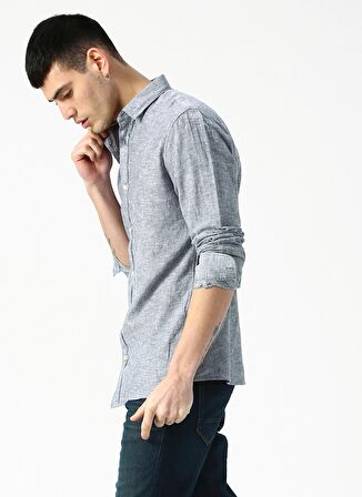 Only & Sons Koyu Lacivert Erkek Gömlek 22012321 onsCAIDEN LS SOLID LINEN S