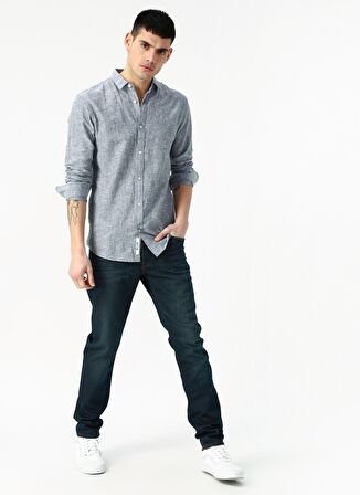 Only & Sons Koyu Lacivert Erkek Gömlek 22012321 onsCAIDEN LS SOLID LINEN S