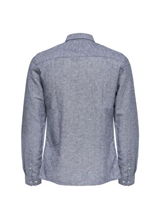 Only & Sons Koyu Lacivert Erkek Gömlek 22012321 onsCAIDEN LS SOLID LINEN S
