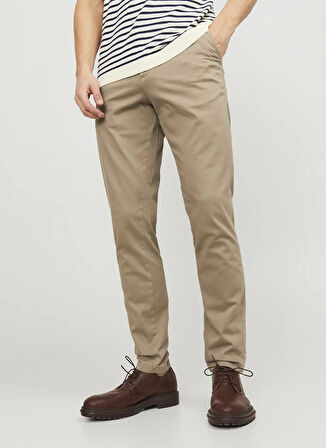 Jack & Jones Normal Bel Slim Fit Bej Erkek Chino Pantolon 12150160_JPSTMARCO BOWIE SA BEIGE N