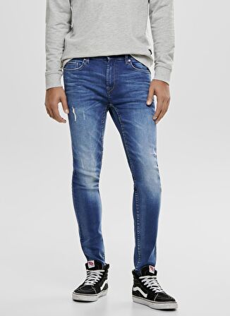 Only & Sons Eskitme Tasarımlı Skinny Denim Pantolon