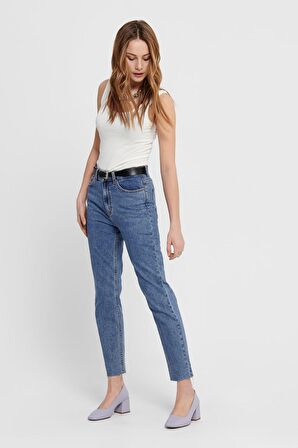 Only Kadın Yüksek Bel Jean Pantolon 65515171549 Koyu Mavi