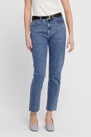 Only Kadın Yüksek Bel Jean Pantolon 65515171549 Koyu Mavi