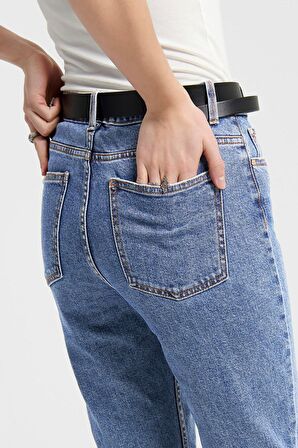 Only Kadın Yüksek Bel Jean Pantolon 65515171549 Koyu Mavi