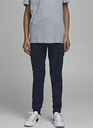 Jack & Jones Siyah Erkek Çocuk Düz Kargo Pantolon JPSTPAUL JJFLAKE AKM 542 NOOS JNR