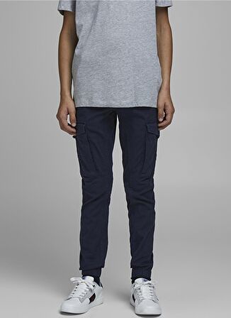 Jack & Jones Siyah Erkek Çocuk Düz Kargo Pantolon JPSTPAUL JJFLAKE AKM 542 NOOS JNR