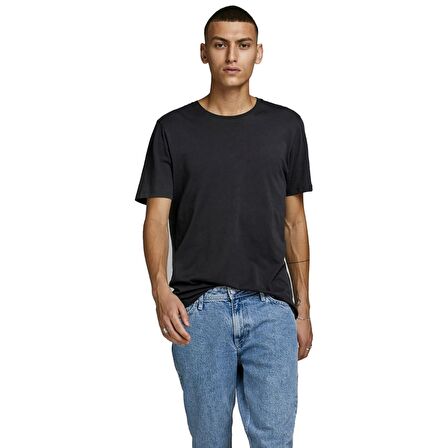Jack & Jones O Yaka Düz Siyah Erkek T-Shirt 12156101 JJEORGANIC BASIC TEE SS