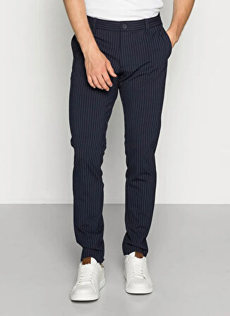 Only & Sons Normal Bel Dar Paça Gece Mavisi Erkek Pantolon ONSMARK PANT STRIPE GW 3727 NOOS