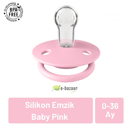 BIBS De Lux Silikon Emzik-Baby Pink -0-36 Ay