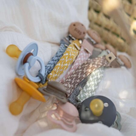 Bibs Paci Braid Emzik Askısı Petrol / Baby Blue
