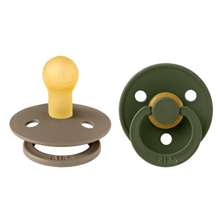 BİBS Colour İkili Kauçuk Emzik-Dark Oak/Hunter Green 0-6 Ay