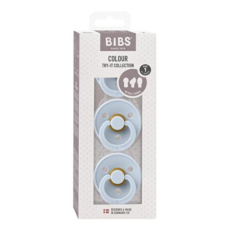 Bibs Try It Colour Üçlü Emzik Seti - Baby Blue