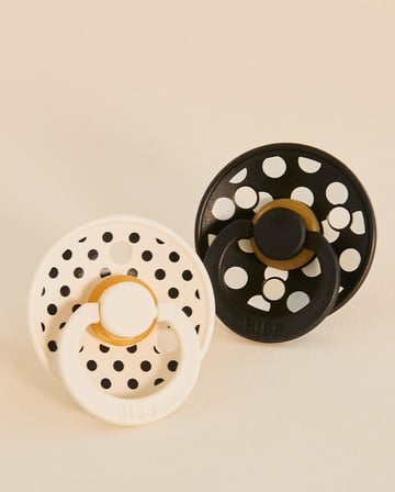 Bibs Studio Polka Small  Kauçuk Emzik -Ivory Black 0-6 Ay