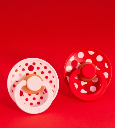 Bibs Studio Polka Big Kauçuk Emzik-Candy Blossom  0-6 Ay