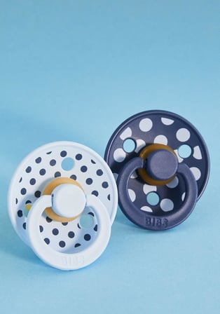 Bibs Studio Polka Big Kauçuk Emzik -Steel BabyBlue 0-6 Ay
