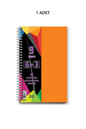 Spiralli PP Kapak 6+2+1 225 Yaprak 9 Ayraçlı Defter