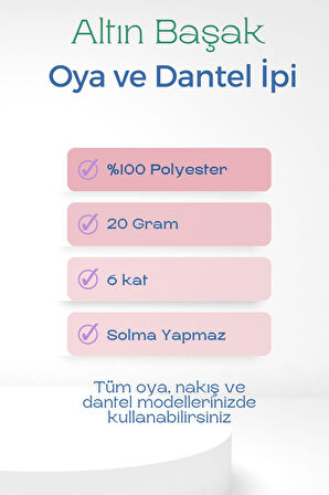 Altınbaşak Oya ve Dantel İpi 20 gr - Royaleks - No: Ş.BEYAZ