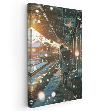 Karlı İstasyon - Yolculuk Başlangıcı Anime Kanvas Tablo