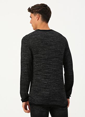 Jack & Jones 12155742 Ash Knit O Yaka Erkek Siyah Kazak