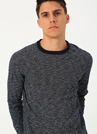 Jack & Jones 12155742 Ash Knit O Yaka Erkek Koyu Gri Kazak