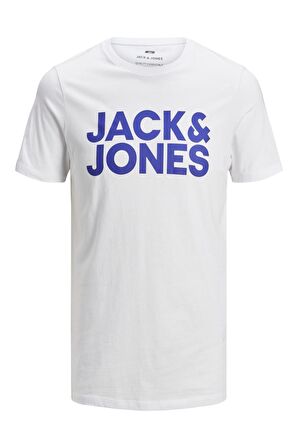 Jack&Jones Erkek Baskılı Tişört Büyük Logo 12151955 BEYAZ-XXL