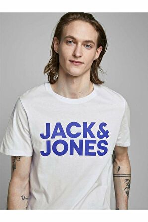 Jack&Jones Erkek Baskılı Tişört Büyük Logo 12151955 BEYAZ-XXL