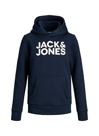 Jack & Jones Erkek Çocuk Lacivert Sweatshırt JJECORP LOGO SWEAT HOOD NOOS JR