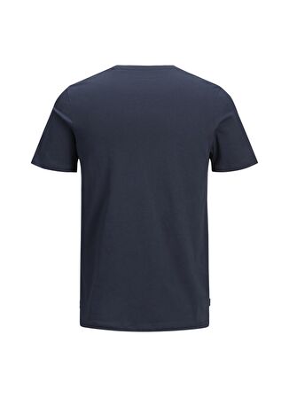 Jack & Jones O Yaka Düz Lacivert Erkek T-Shirt 12156101_JJEORGANI